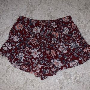 Flower Pattern Flowy Shorts
